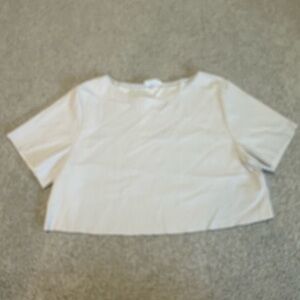 Zenana Outfitters Leather-Like Cropped Tee